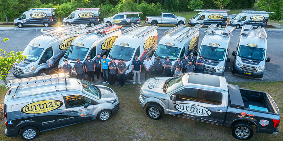 Airmax service trucks and team members 