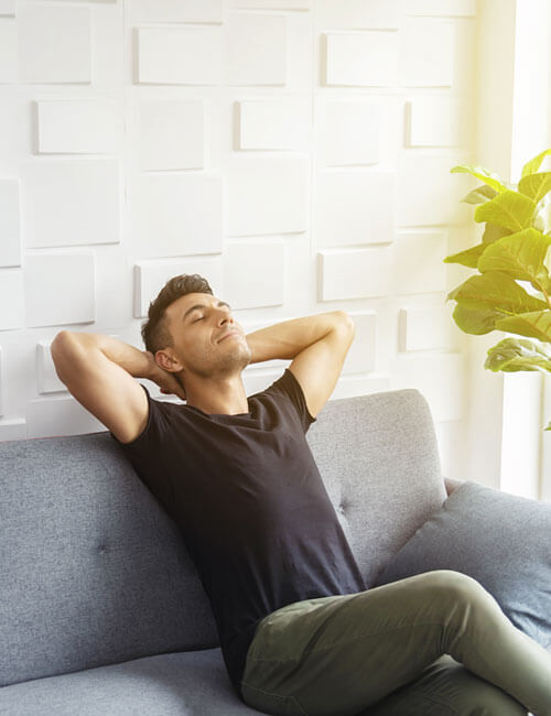 Woman relaxing on chair