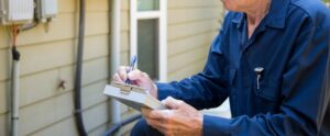 Technician checking HVAC for short cycling