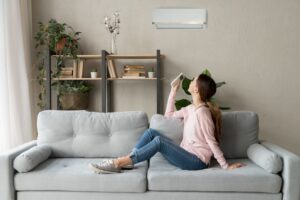 enjoying cool air from mini-split